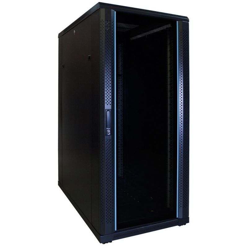 27U serverskab med glaslåge 600x1000x1400mm (BxDxH)