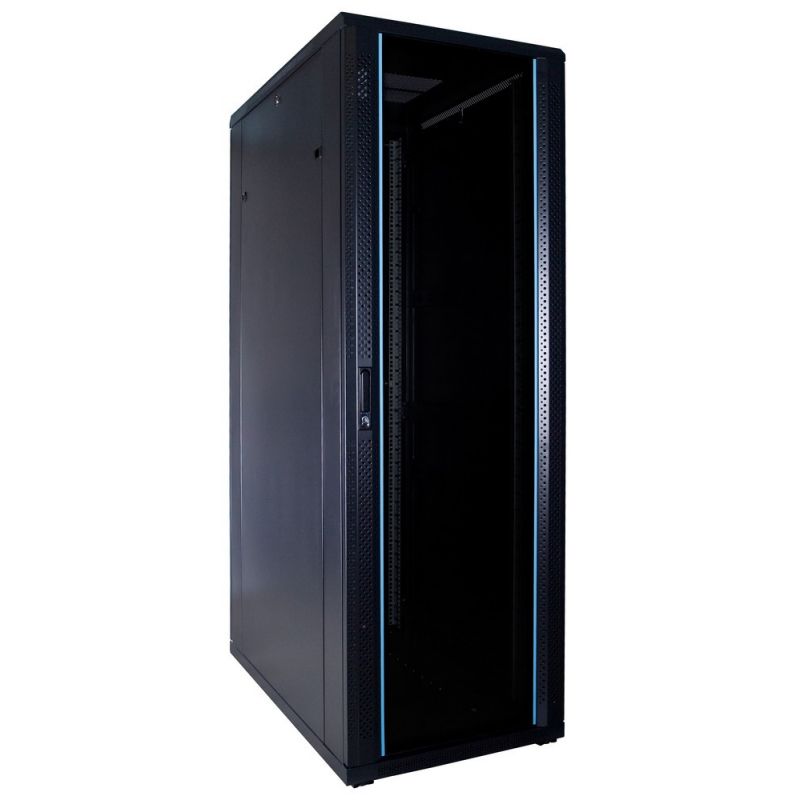 37U serverskab med glaslåge 600x1000x1800mm (BxDxH)