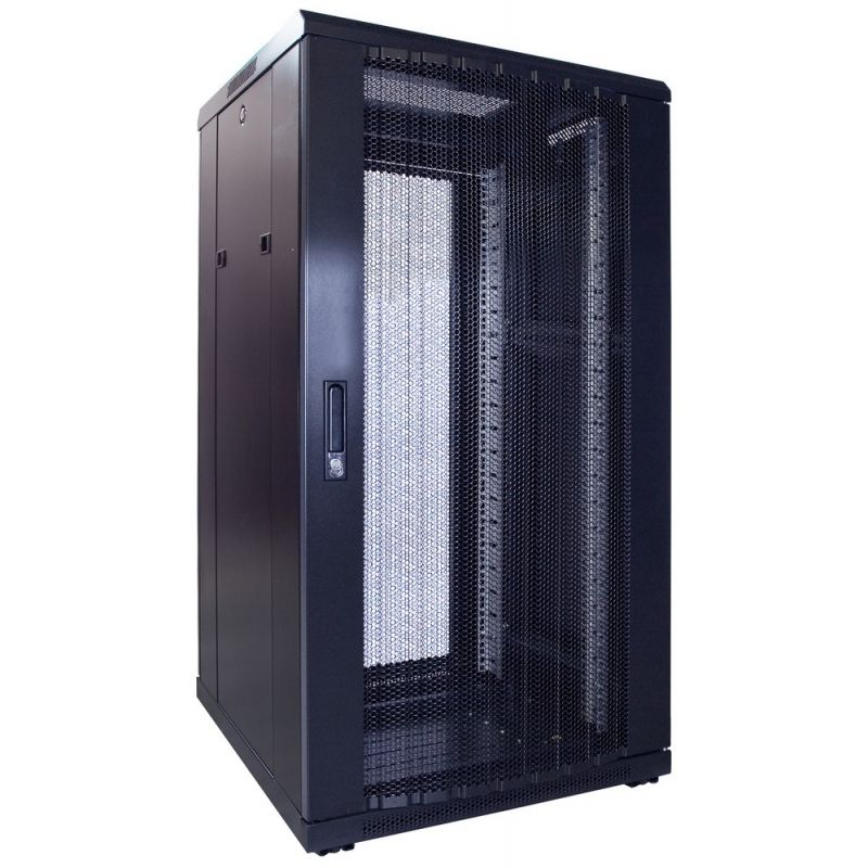 22U serverskab med perforeret låge 600x600x1200mm (BxDxH)