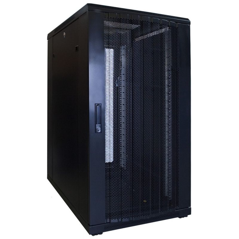 22U serverskab med perforeret låge 600x800x1200mm (BxDxH)