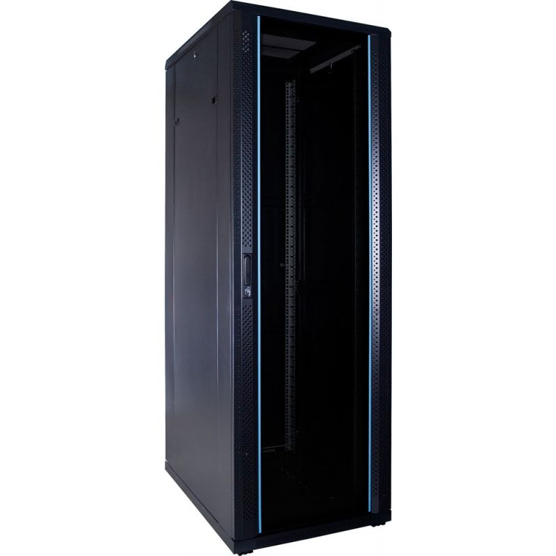 37U serverskab med glaslåge 600x800x1800mm (BxDxH)