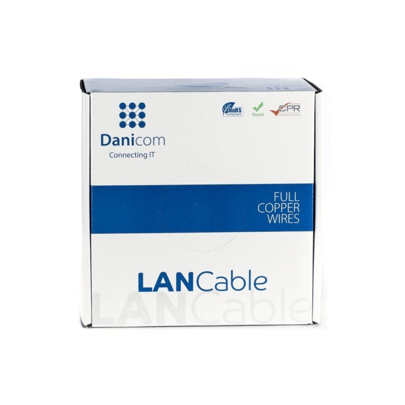 DANICOM CAT5E UTP 100m kabel på rullestift - LSZH (Dca)