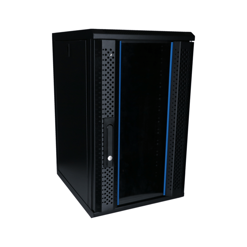 10 tommer 12U serverskab med glaslåge 370x450x618mm (BxDxH)