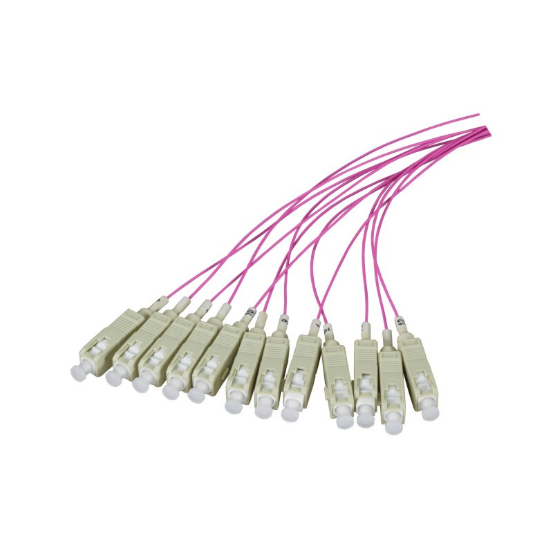 OM4 fiberoptisk pigtail lilla SC - 12 stk