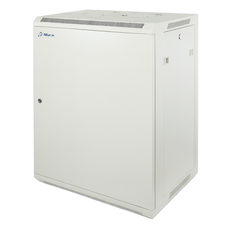 15U hvidt vægskab med metaldør 600x450x770mm (BxDxH)