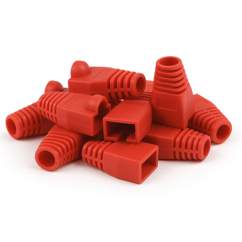 DANICOM RJ45 Kabelgennemføring Rød - 10 stk