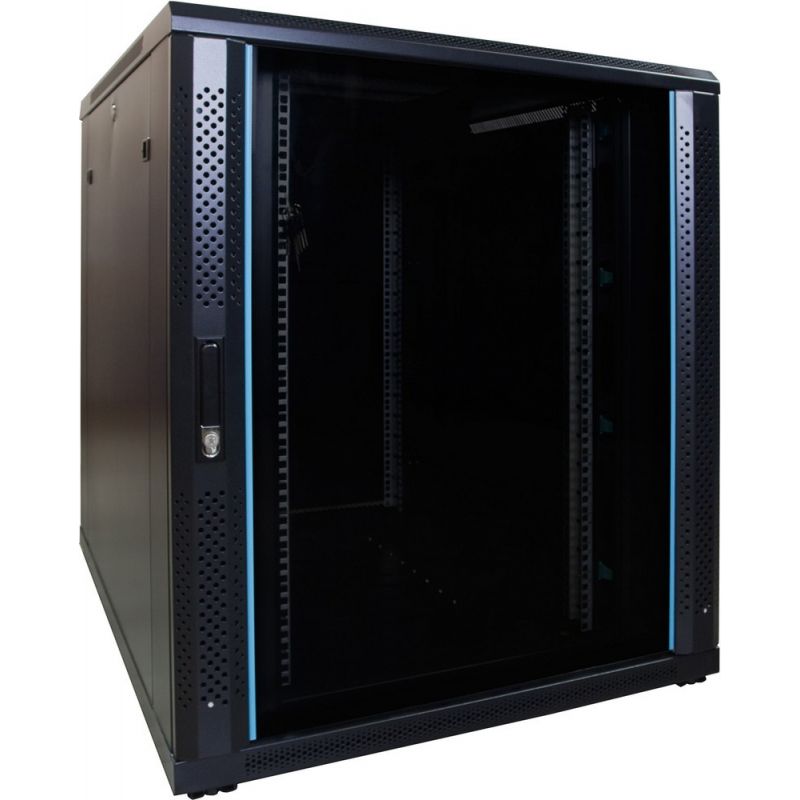 18U serverskab med glaslåge 800x1000x1000mm (BxDxH)