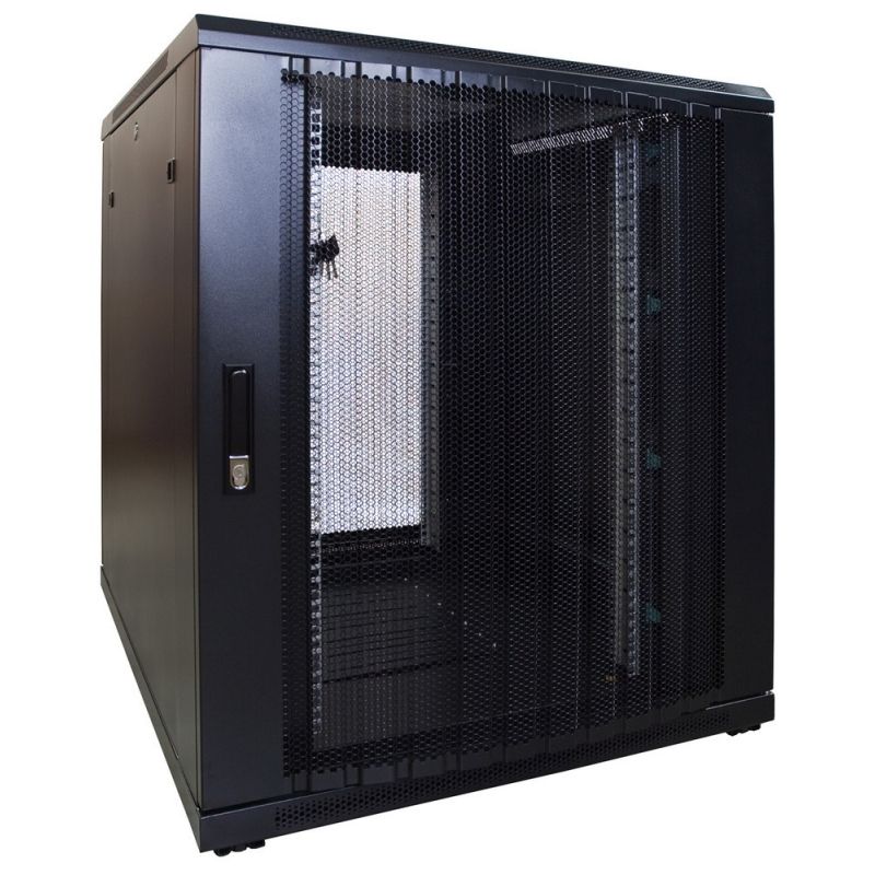18U serverskab med perforeret låge 800x1000x1000mm (BxDxH)