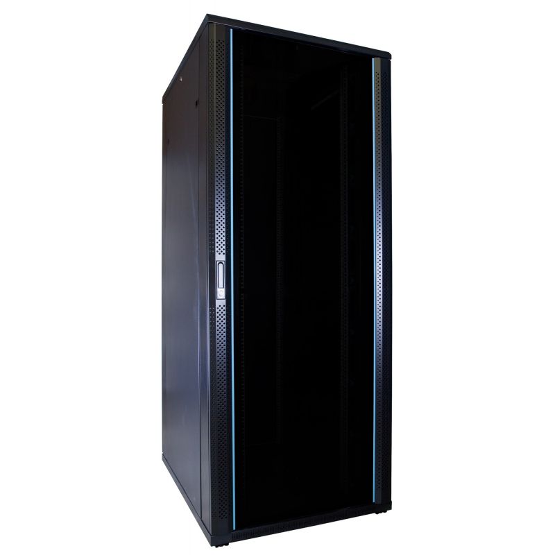 47U serverskab med glaslåge 600x1000x2200mm (BxDxH)