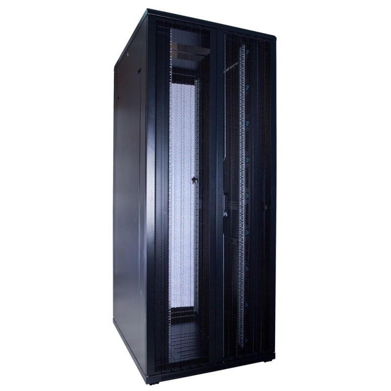 42U serverskab med dobbelte perforerede for- og bagdøre 800x1000x2000mm (BxDxH)