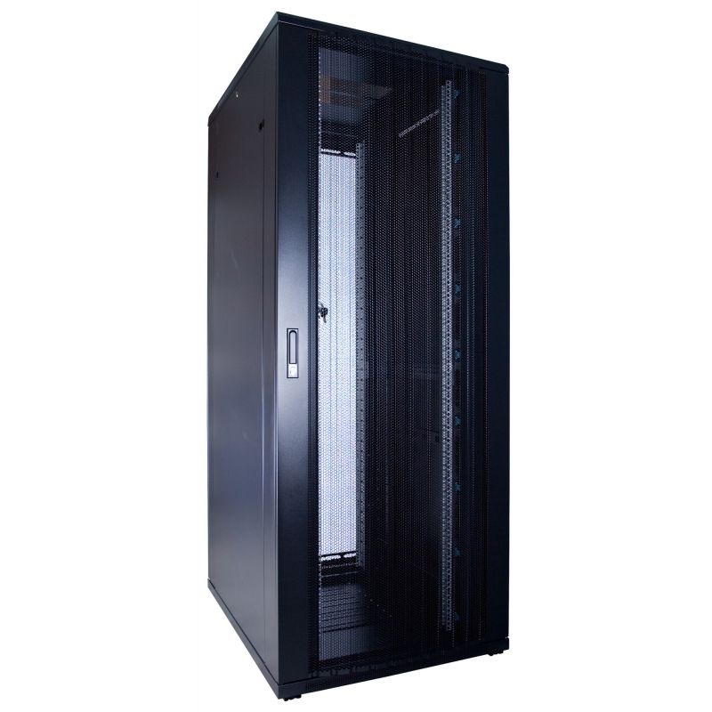 47U serverskab med perforeret dørmål: 600x800x2200mm (BxDxH)