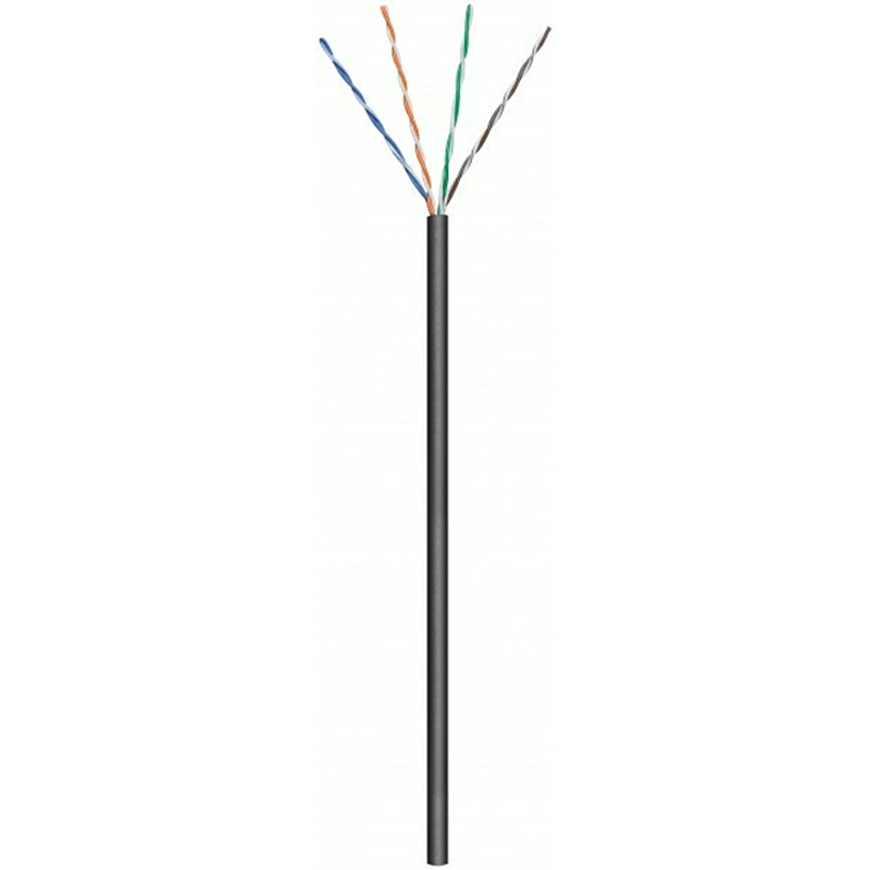 CAT5e U/UTP 100m kabel på rulle fleksibel sort CCA