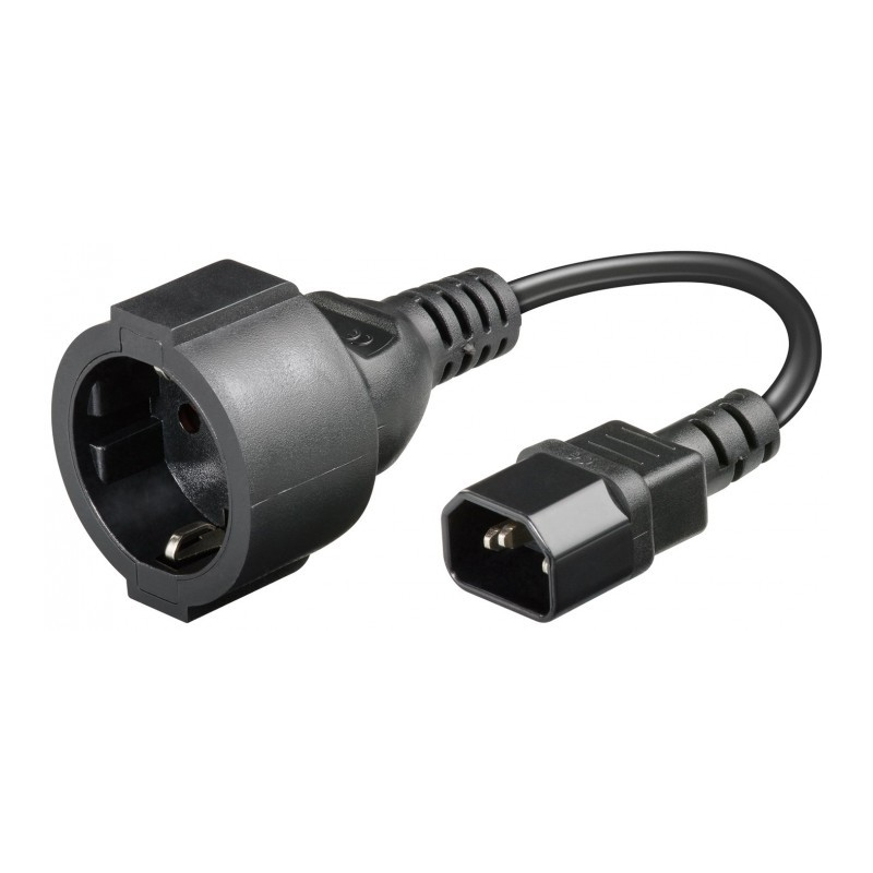 Strømkabel AC stik til C14 0,15m - adapter