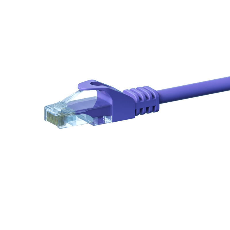 UTP CAT5e patchkabel 0,50m lilla - 100% kobber