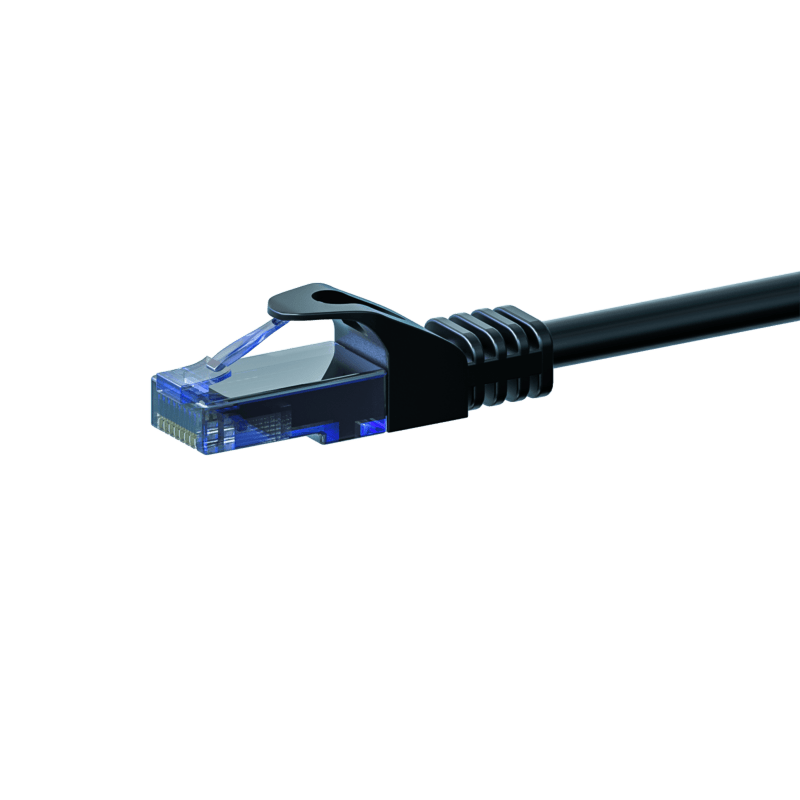 UTP CAT6a patchkabel 1m sort - 100% kobber