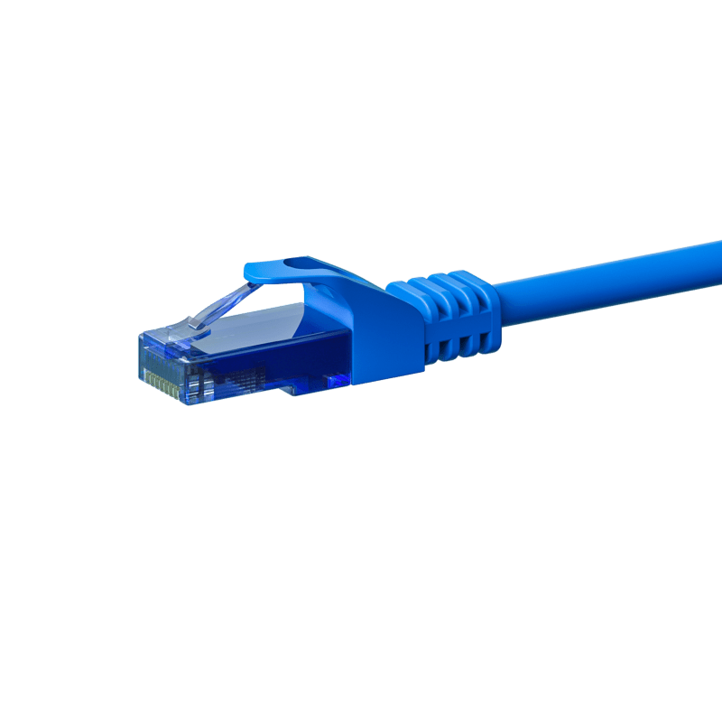 UTP CAT6a patchkabel 0,15m blå - 100% kobber