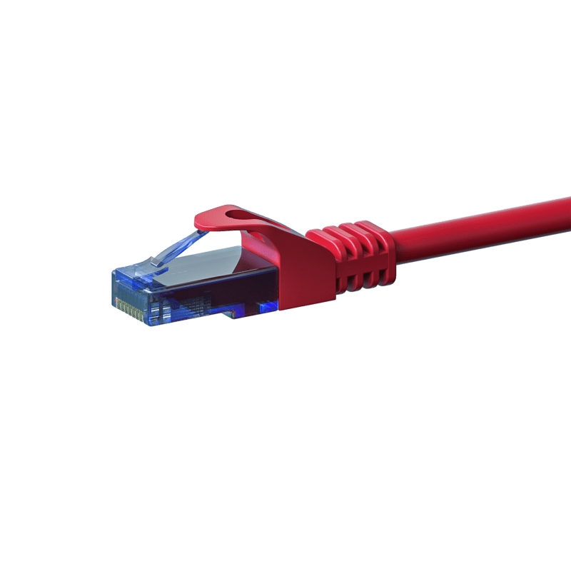 UTP CAT6a patchkabel 0,15m rød - 100% kobber