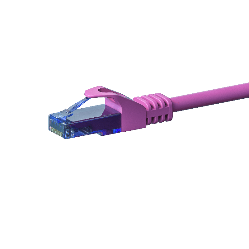 UTP CAT6a patchkabel 0,50m pink - 100% kobber
