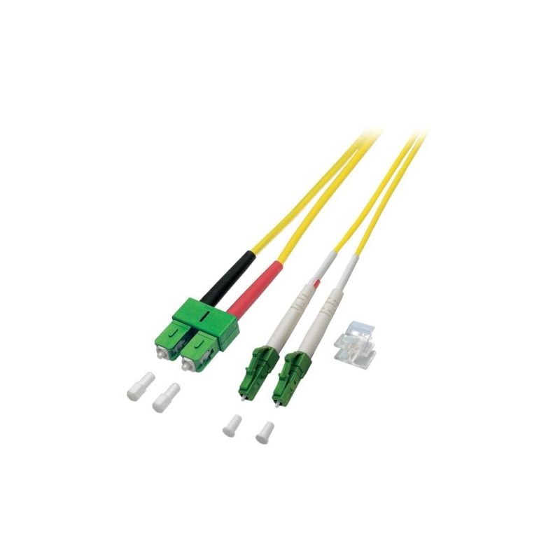 OS2 duplex fiberoptisk kabel LC/APC-SC/APC 15m