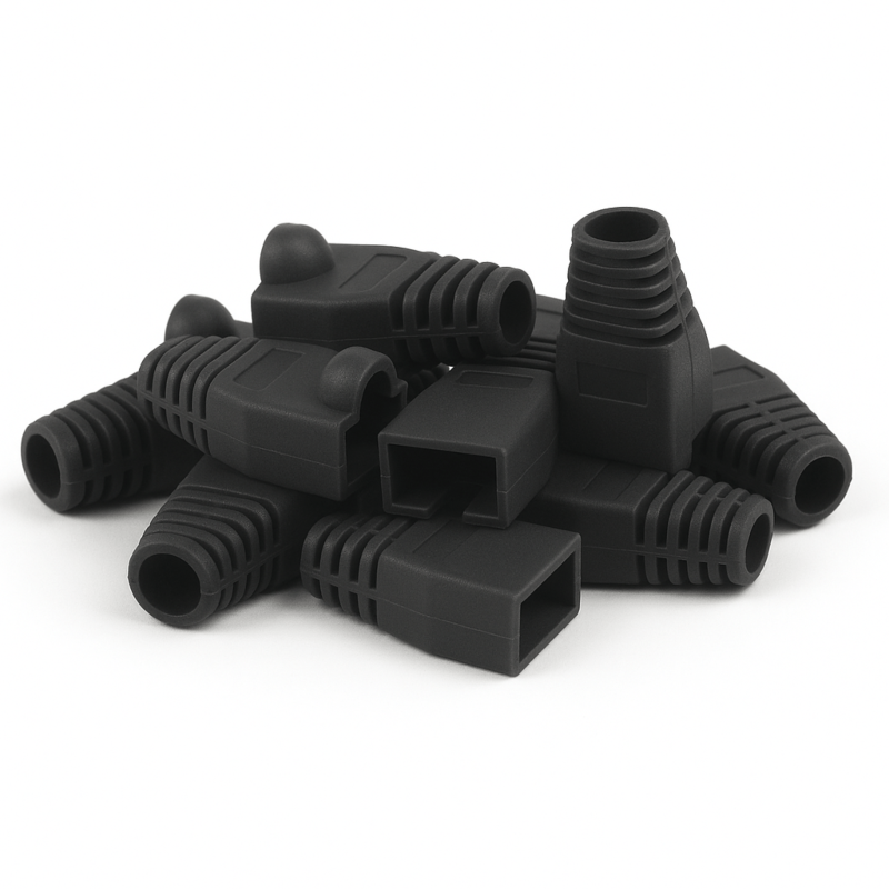 DANICOM RJ45 Kabelbøsning Sort Stor - 10 stk