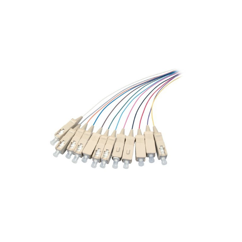 OM4 fiberoptisk pigtail farvet sæt SC - 12 stk