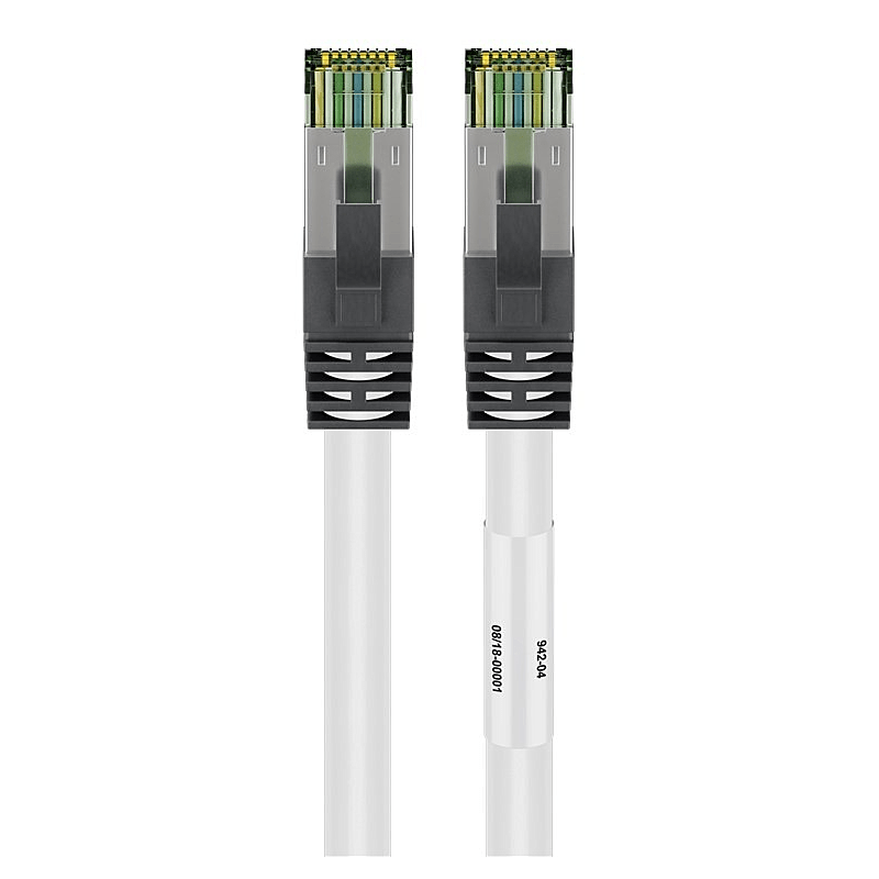 Cat8 S/FTP (PIMF) patchkabel 0,50 m hvid