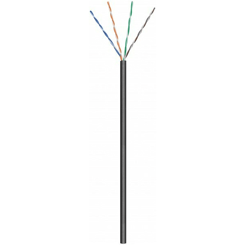 CAT6 U/UTP 305m udendørs kabel på en rulle fleksibel sort CCA