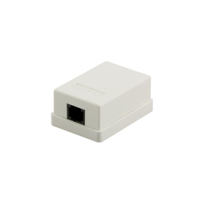 CAT5e UTP 1 port overflademonteret boks, elfenben