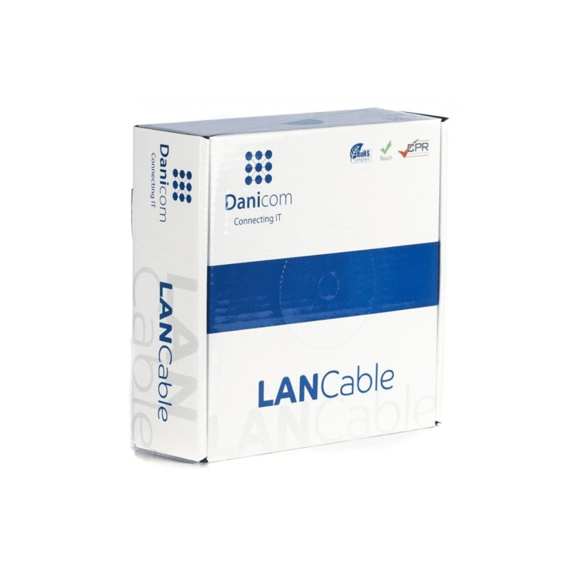 CAT6 S/FTP 100m kabel på rulle fleksibel grå CCA