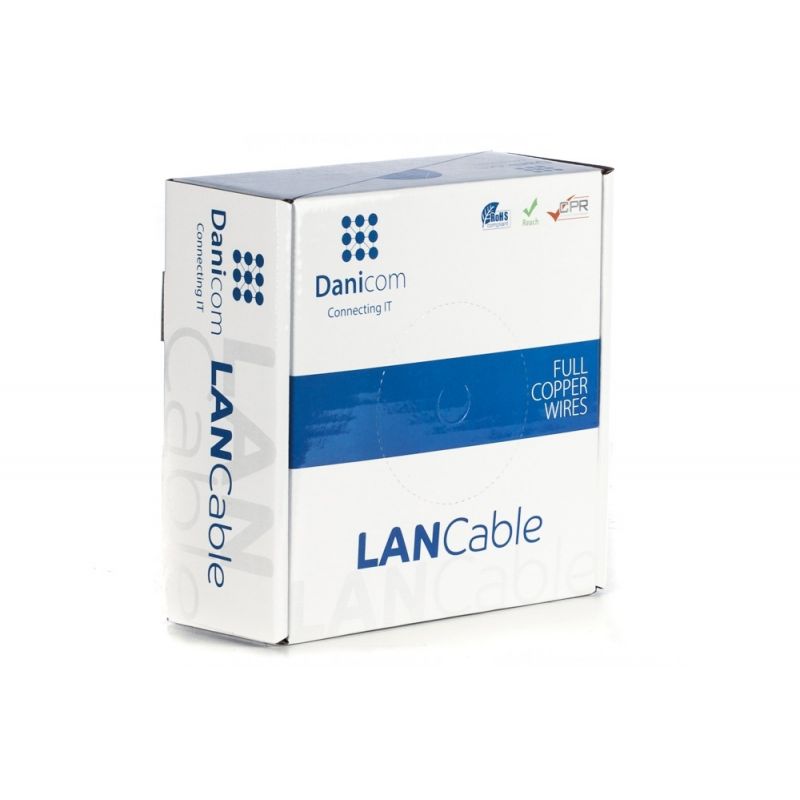 DANICOM CAT5E UTP 50m kabel på rulle fleksibel - PVC (Fca)