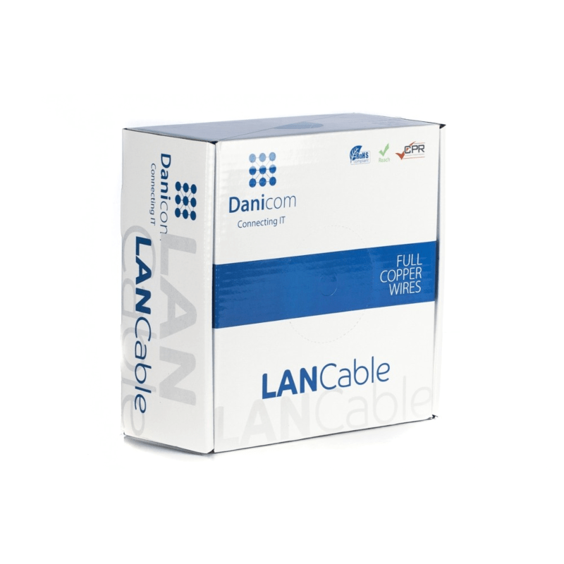 DANICOM CAT6 UTP 100m kabel på rullestift - LSZH (Dca)