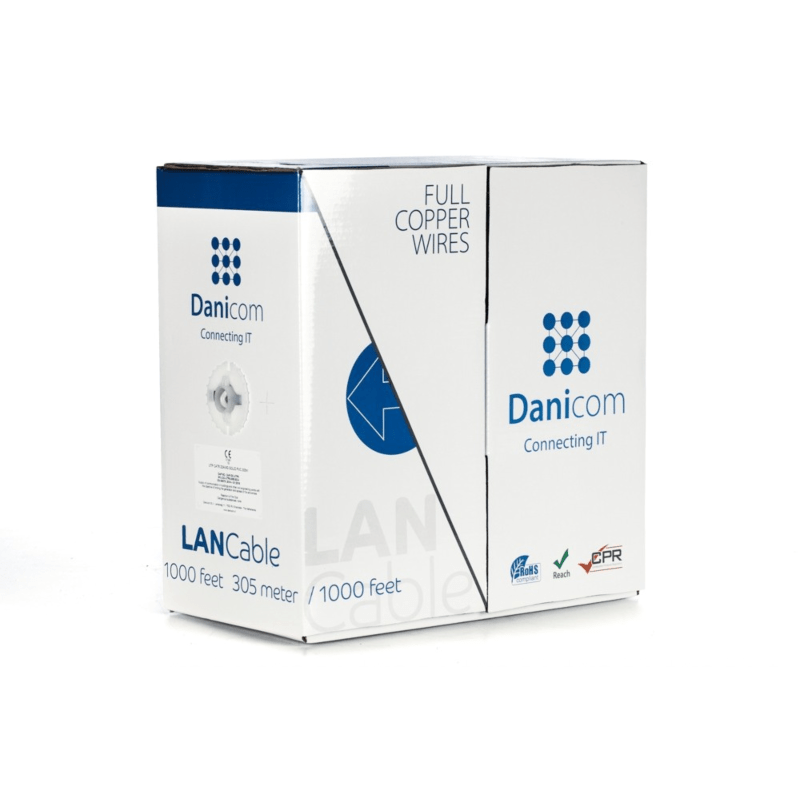 DANICOM CAT6 UTP 305m kabel på rullestift - LSZH (Dca)