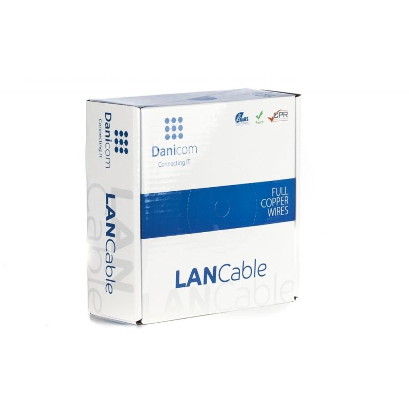 DANICOM CAT6 UTP 50m kabel på rulle fleksibel - PVC (Fca)