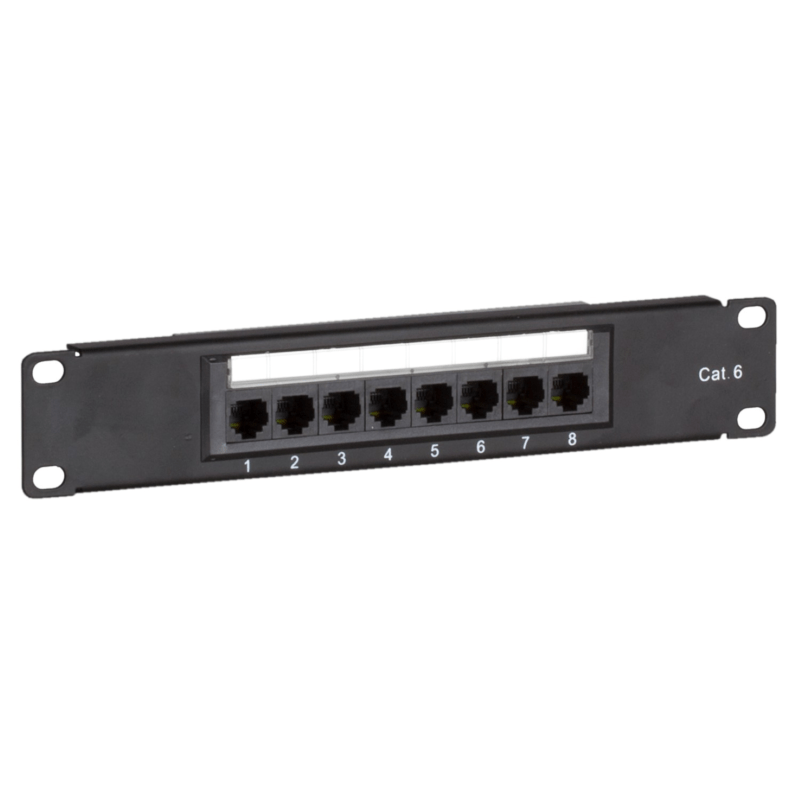 10 tommer CAT6 UTP patchpanel - 8 porte