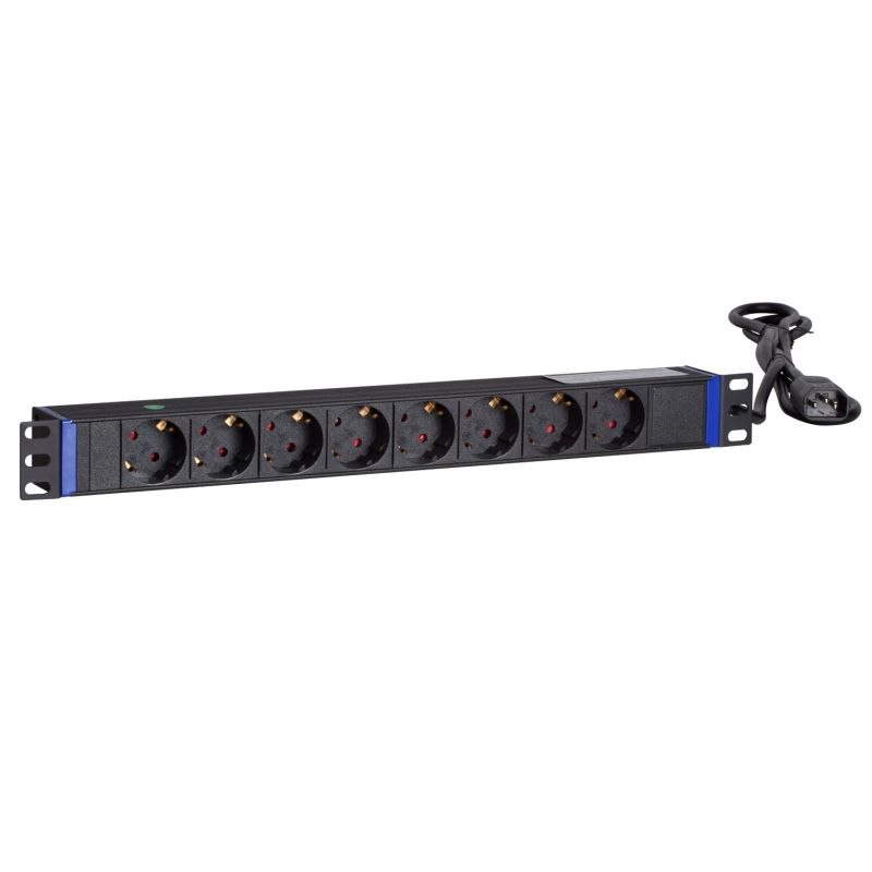19 tommer 8-vejs strømskinne med C14 stik