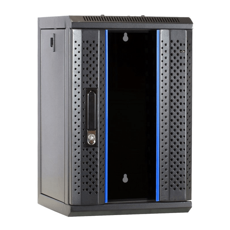 10 tommer 9U serverskab med glaslåge 312x310x486mm (BxDxH)