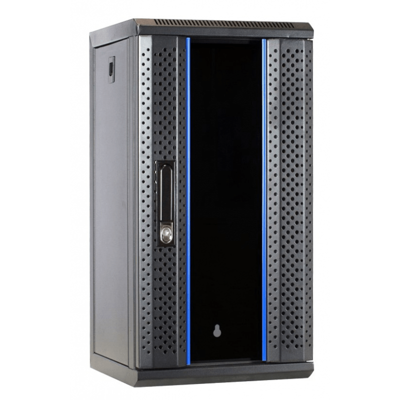 10 tommer 12U serverskab med glaslåge 312x310x618mm (BxDxH)