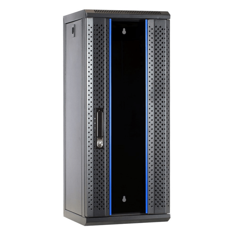 10 tommer 15U serverskab med glaslåge 312x310x752mm (BxDxH)