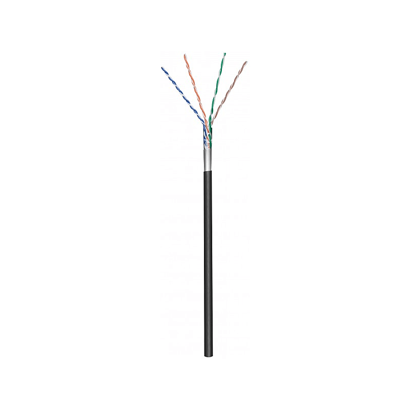 CAT5e FTP 100m udendørs kabel på en rulle fleksibel sort CCA