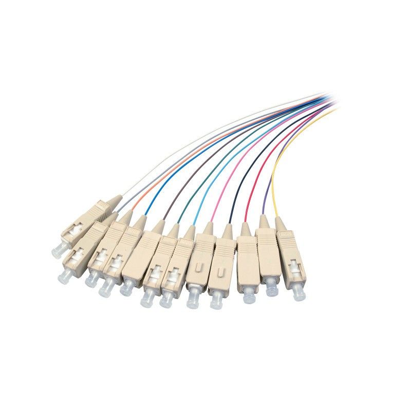 OM3 fiberoptisk pigtail farvet sæt SC - 12 stk