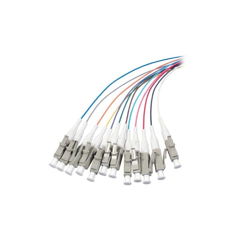 OM3 fiberoptisk pigtail farvet sæt LC - 12 stk