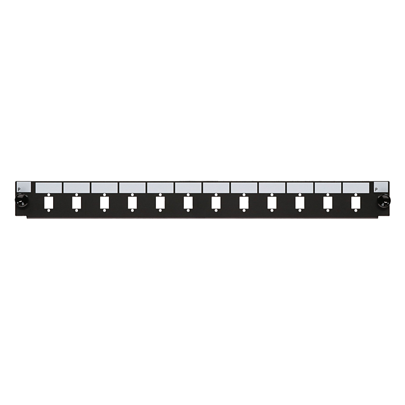 Front LC/SC 12 port sort duplex/simplex, velegnet til universal fiberoptisk bakke
