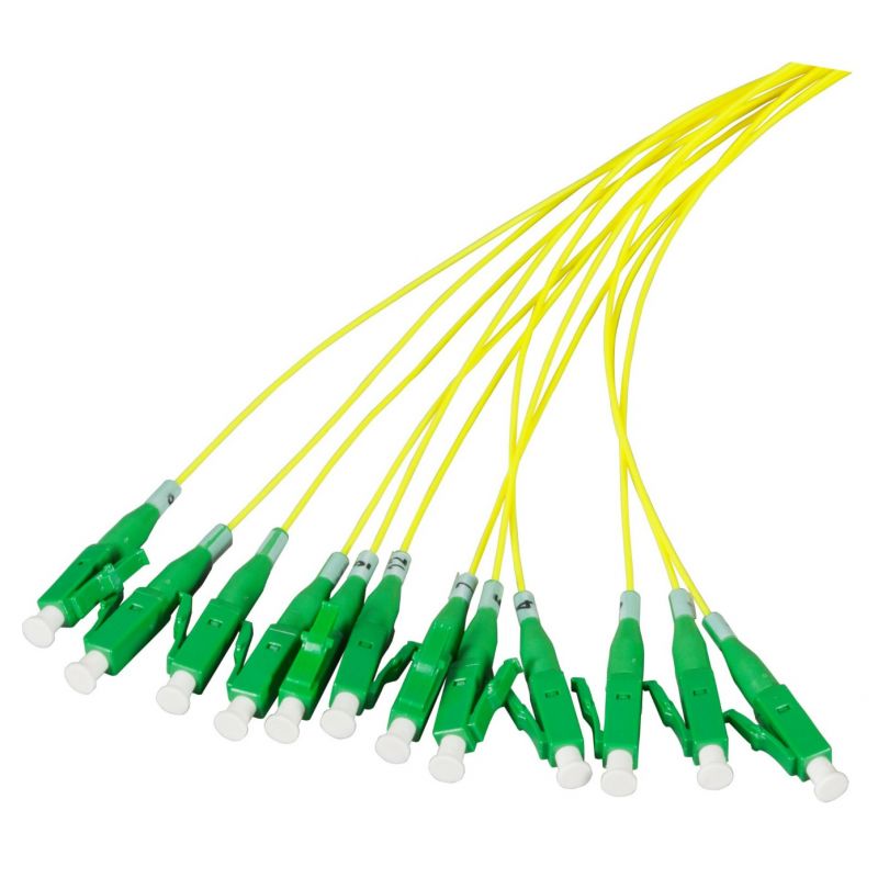 OS2 fiberoptisk pigtail gul LC/APC - 12 stk