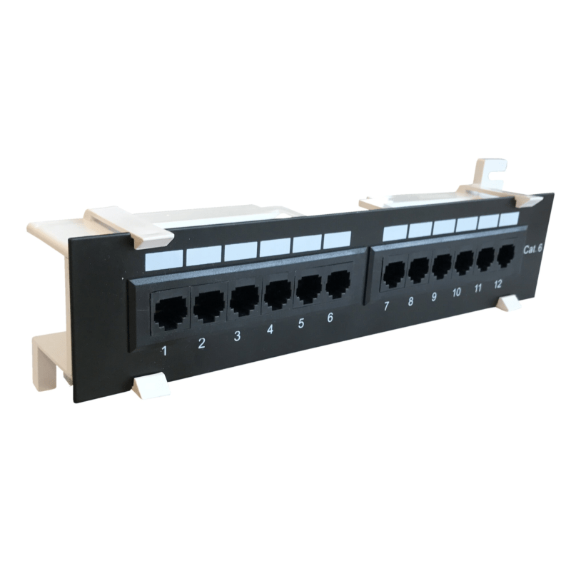 CAT6 UTP vægmonteret patchpanel - 12 porte